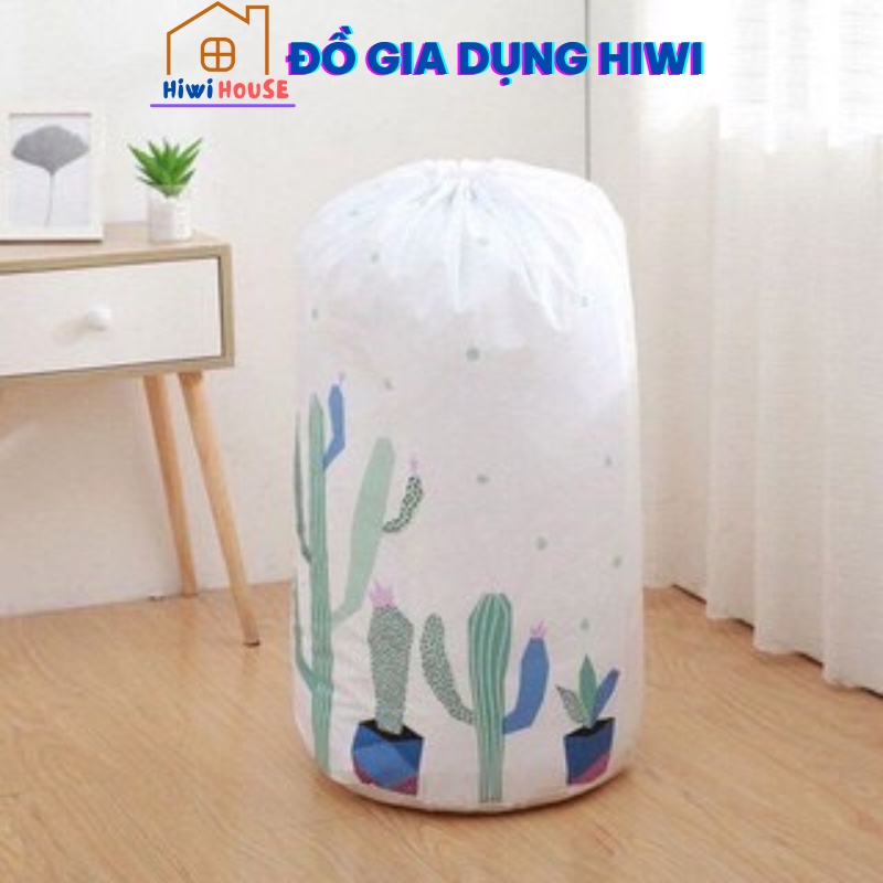 Túi vải đựng chăn màn quần áo dây rút, TÚI TRÒN chống thấm bền đẹp chắc chắn