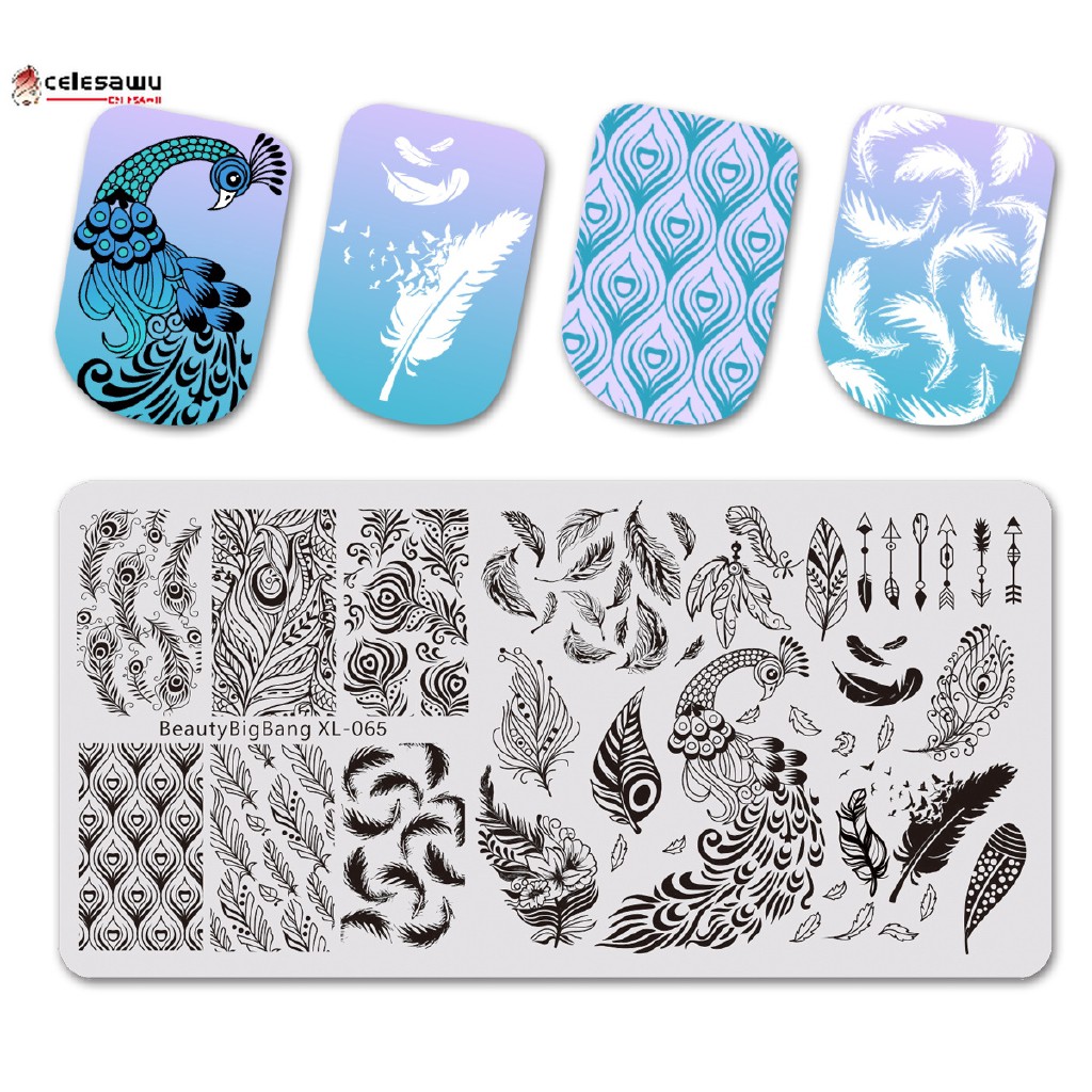 [Hàng mới về] Dụng cụ dập trang trí móng tay nghệ thuật in họa tiết chim công độc đáo