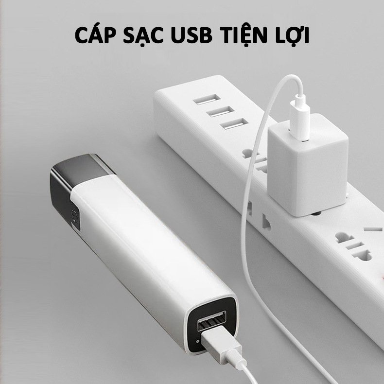 Đèn pin siêu sáng mini có thể sạc lại, tích hợp sạc dự phòng tiện dụng-P4