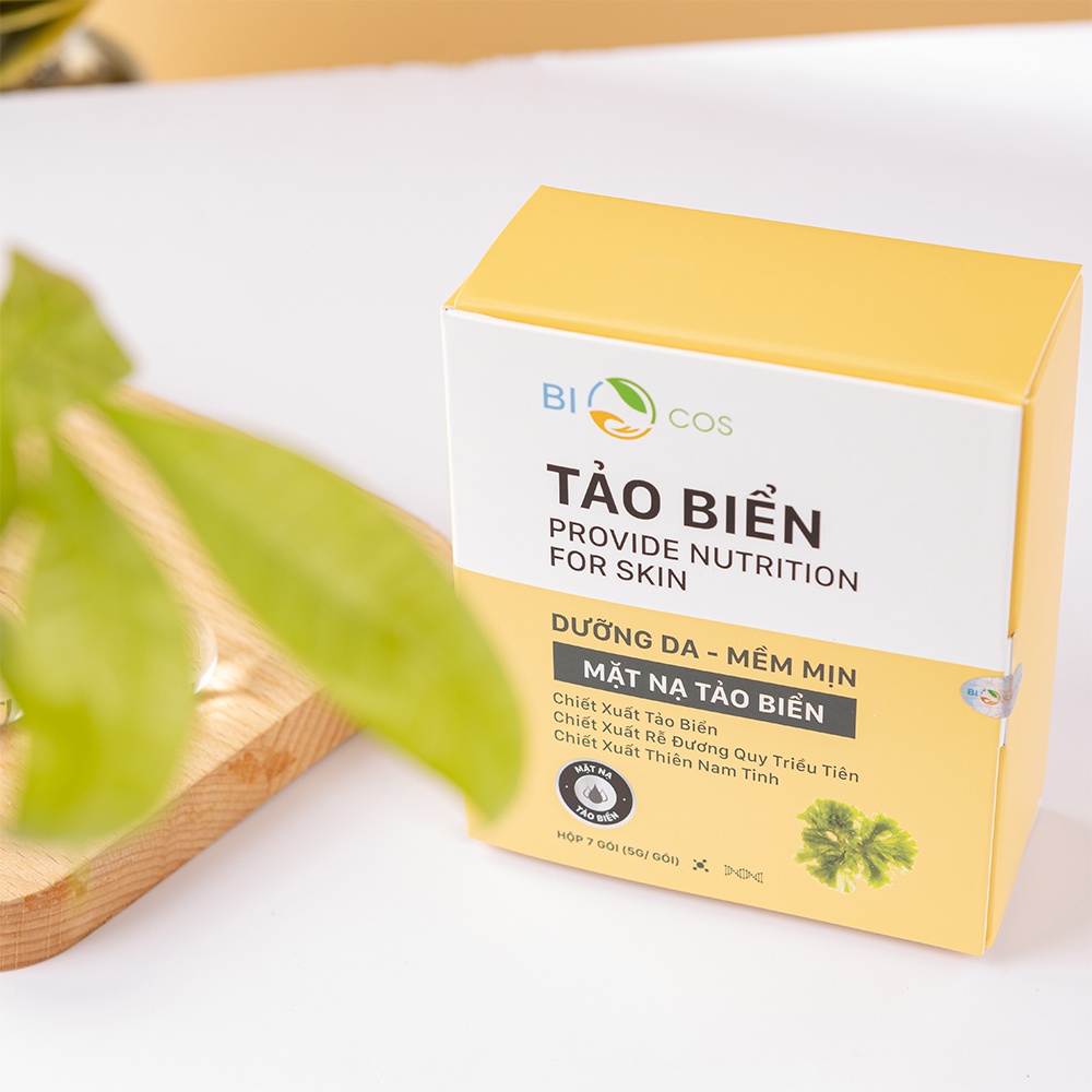 Mặt Nạ Tảo Biển BIOCOS - Dưỡng Da, Làm Mềm Mịn Da (Hộp 7 Gói, 1 gói 5g)