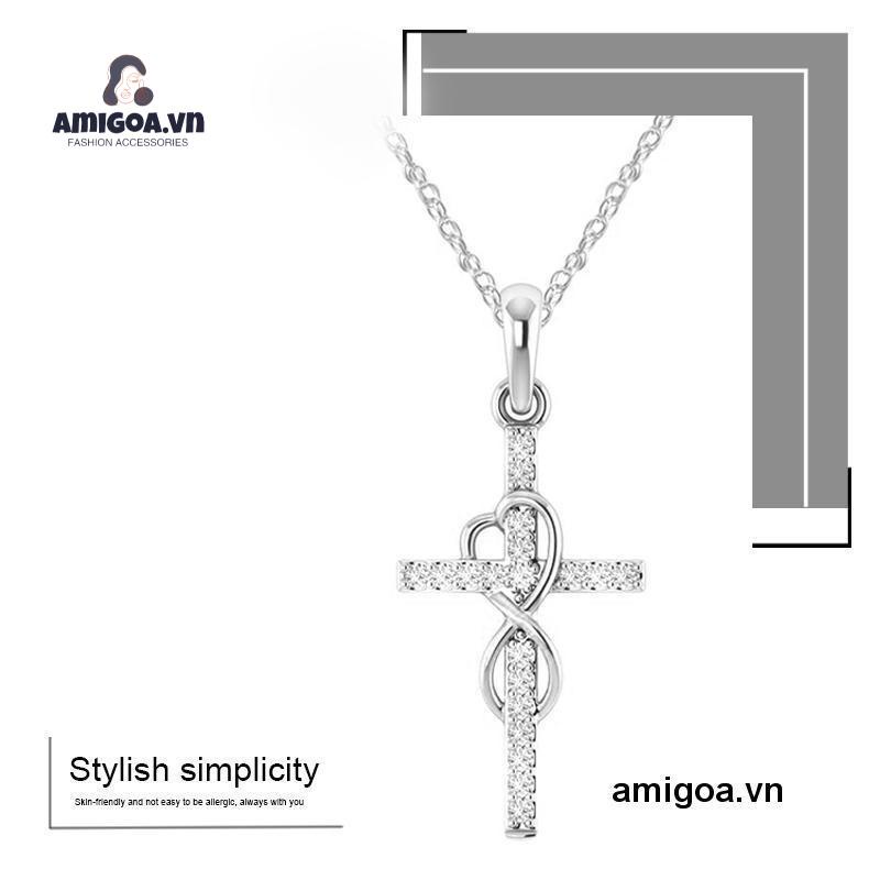 ✨✨Vòng cổ Mạ Bạc Hình Số 8 Đính Đá Kim Cương Nhân Tạo