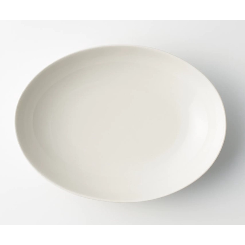 Muji Đĩa Sứ Hình Oval Màu Be / L