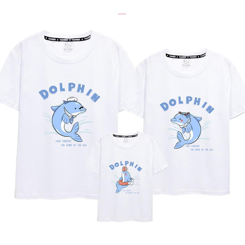 Áo Gia Đình Cá Heo Dophin Siêu Dễ Thương - Cotton 100%  (CÓ HÌNH+VIDEO + LOGO THƯƠNG HIỆU)