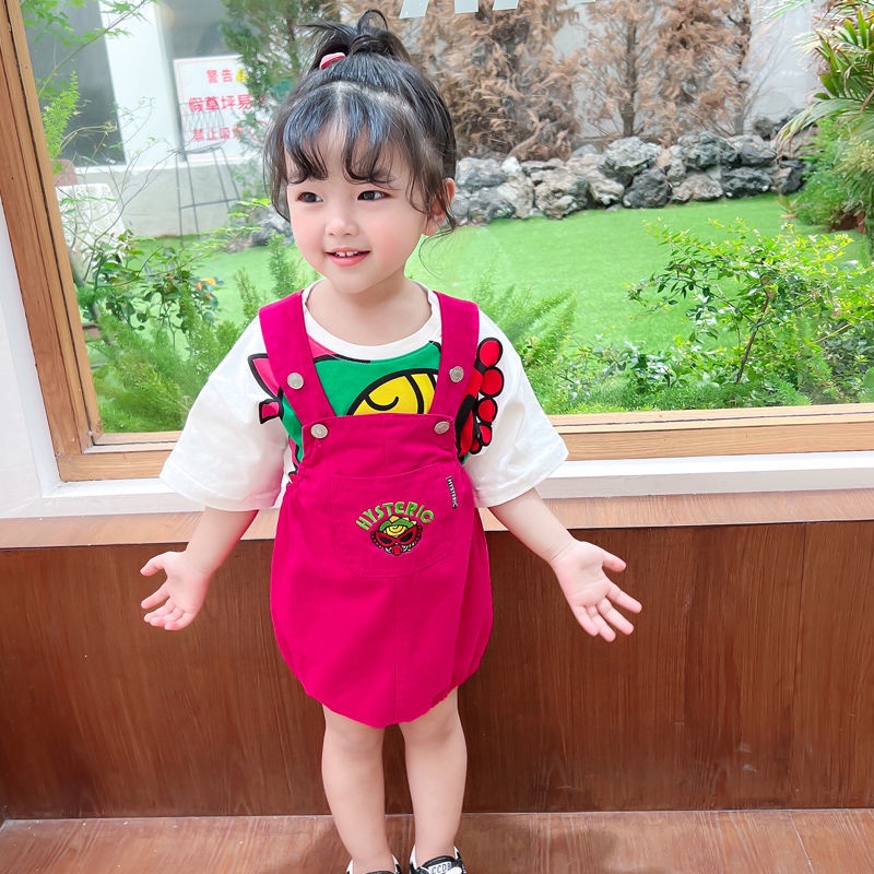 Bộ Áo Liền Quần Bằng Cotton Nguyên Chất In Hình Khủng Long Hoạt Hình Ba Chiều Thời Trang Mùa Hè Hàn Quốc Cho Bé