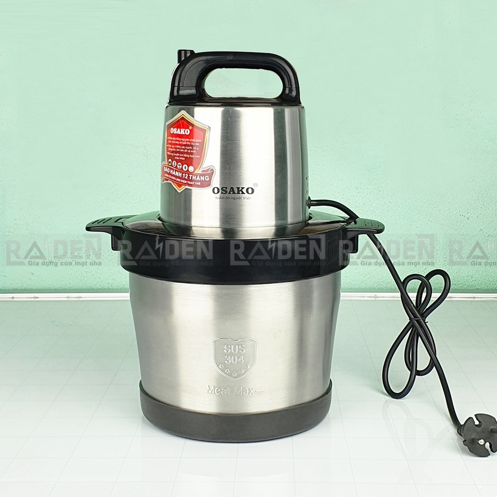 [Công suất mạnh] Máy xay thịt công suất 1000W, cối inox 6L Osako OST-1020, bảo hành 12 tháng