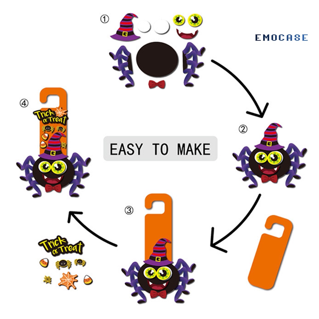 Miếng Dán Trang Trí Cửa Họa Tiết Hoạt Hình Bắt Mắt Hiệu Ứng 3D Phong Cách Halloween