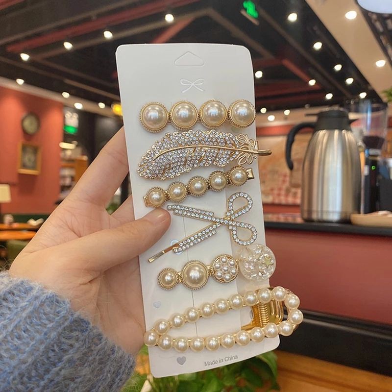Set 6 Kẹp Tóc Đính Đá Siêu Dễ Thương