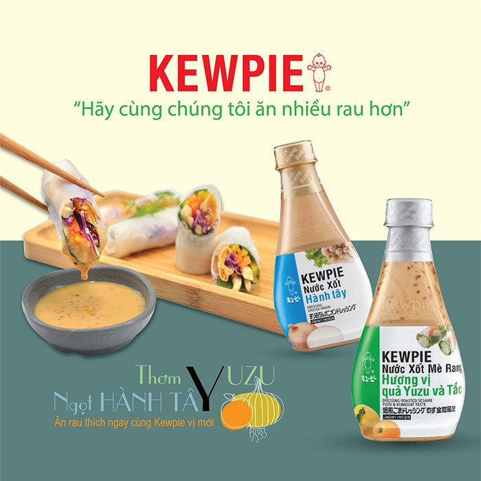 Nước Xốt Mè Rang Kewpie Chanh Yuzu &amp; Tắc 210ml - Nước trộn Salad