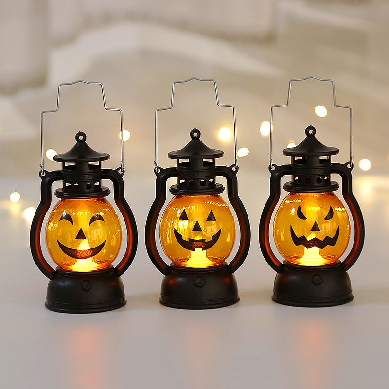 Dây Treo Trang Trí Halloween Đèn Lồng LED Hình Quả Bí Ngô Halloween