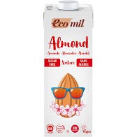 Sữa hạnh nhân hữu cơ không đường Ecomil 1 Lít