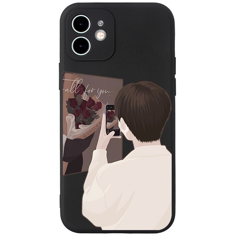 Ốp lưng JEERO Mềm hoạt hình cặp đôi dễ thương đẹp nam nữ Cho iPhone 14 13 12 11 Pro Max SE 2020 X XR XS 8 7 ip 6S 6 Plus kute HFF1562