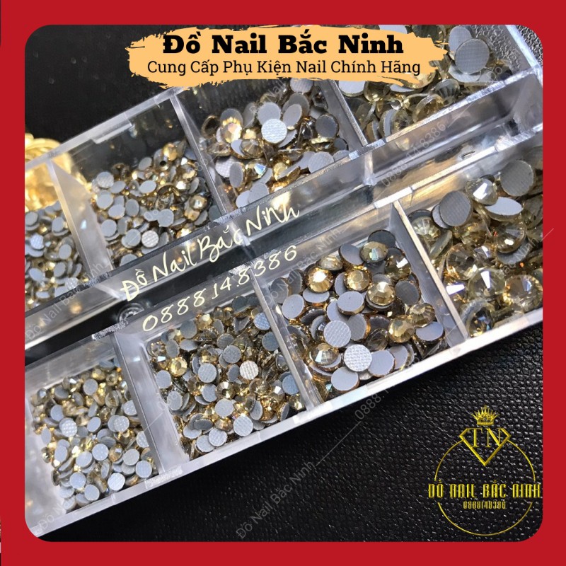 Đá Chân Keo Lưới Màu Vàng Trà Đẹp Dễ Phối Đá Sáng Không Bong Chân Đá Gắn Móng - Mã 13