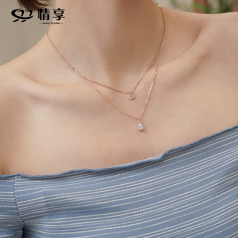 Love Japan and South Korea double-layer necklace female hipster net red clavicle chain temperament ins simple neck jewelry necklace neck strap