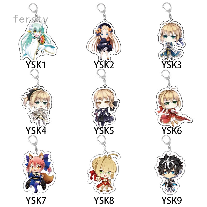 Móc Khóa Nhựa Acrylic Hai Mặt Hình Nhân Vật Saber Trong Fate/Stay Night