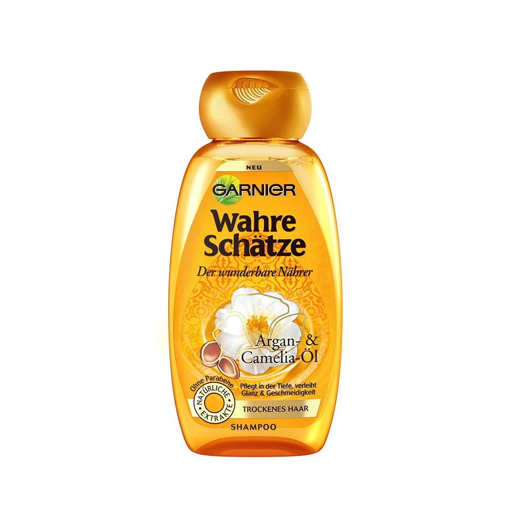 Bộ dầu gội Garnier Wahre schatze chiết xuất từ dầu Argan cho tóc khô, xách tay Đức