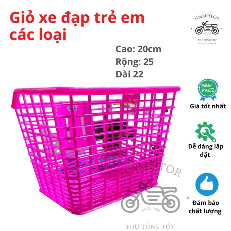 Giỏ xe đạp trẻ em các loại sắt nhựa