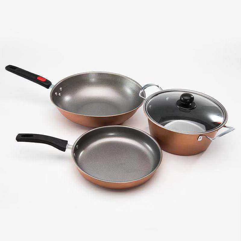BỘ 3 NỒI CHẢO LONGZIWEI ( 1098 ) 1 NỒI 2 CHẢO
