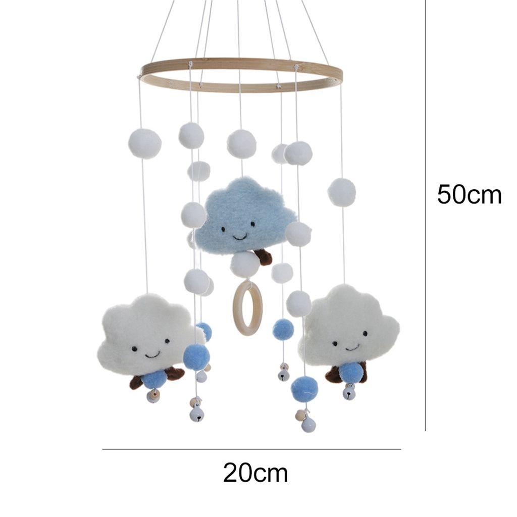 1 Bộ Chuông Gió Hình Đám Mây Bằng Vải Nỉ Dễ Thương Treo Trang Trí Phòng Bé