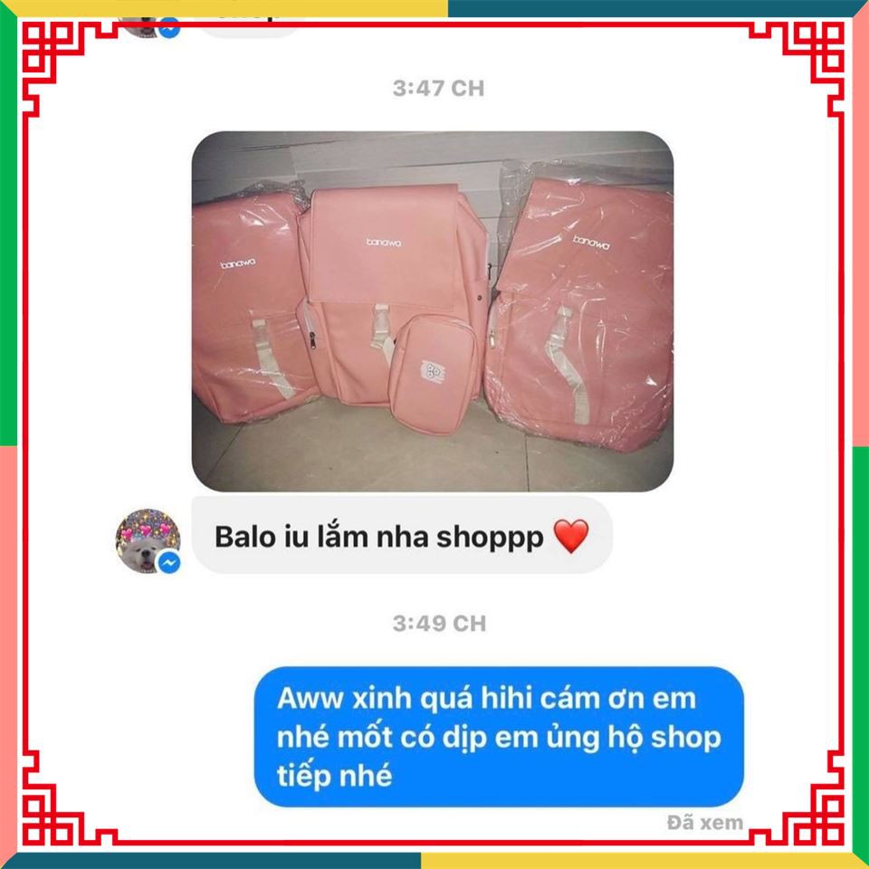 [GIẢM 50%] BALO BANAWA SPLIT PINK UNISEX , Thời Trang Unisex 2019