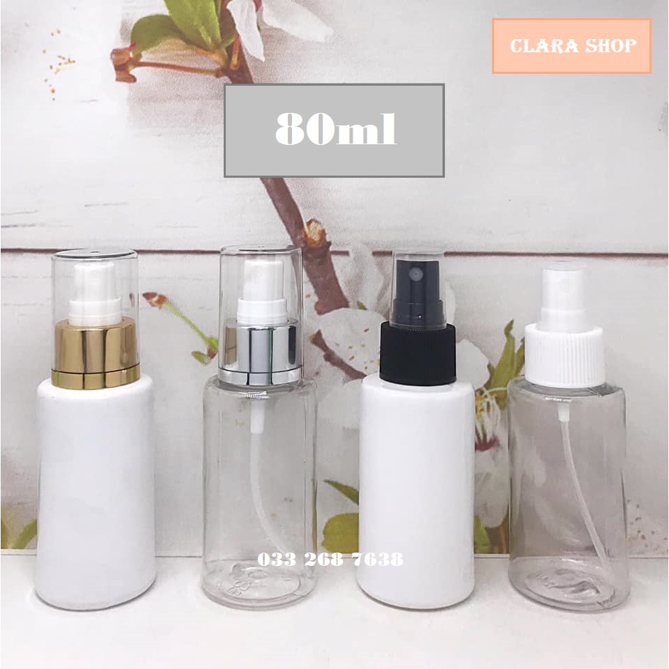 Chai pet 80ml nắp lotion ấn vai ngang - Chai đựng mỹ phẩm