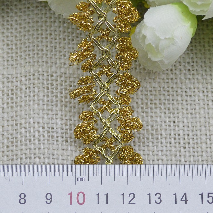 Dải dây ren màu vàng / bạc dùng trang trí