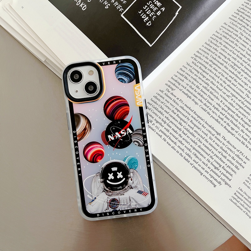 Nasa Ốp Điện Thoại Hình Phi Hành Gia Mặt Trăng Màu Gradient iphone 13 Pro Max i13 13pro 11ProMax i11 iX Xs XR Xs Max 7plus 8plus 12Pro 12 Pro Max
