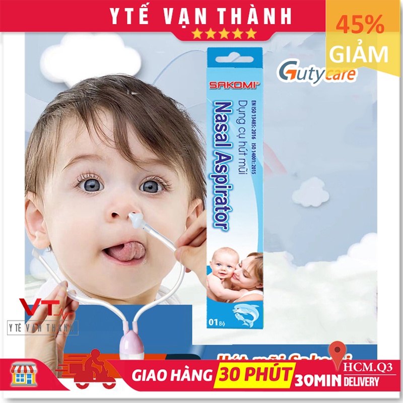 ✅ Dụng Cụ Hút Mũi Cho Bé (Ống Hút Mũi Dây 2 đầu): Nasal Aspirator SAKOMI (an toàn với trẻ sơ sinh) - VT0249