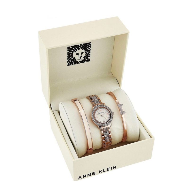 Set đồng hồ Nữ  ANNE KLEIN Women's Swarovski Crystal Accented Bracelet Watch and Bangle Set  AK/3334BHST