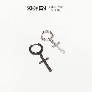 (1 Chiếc) Khuyên tai Tròn thánh giá trơn - Thép không gỉ - Khoen Store