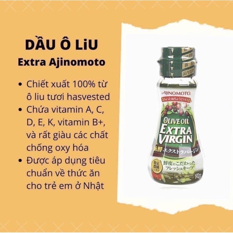 Dầu Oliu Olive Extra Virgin Ajinomoto Dầu Ăn Cho Bé Ăn Dặm Hàng Nội Địa Nhật BabyRice  KIDAMO