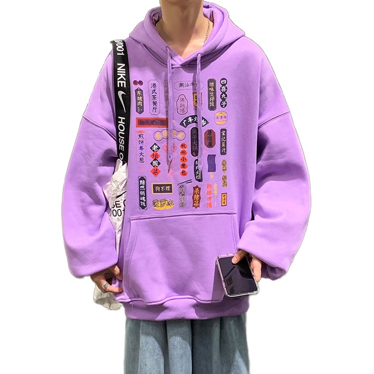 Áo Hoodie Cổ Tròn In Hình Vui Nhộn Phong Cách Harajuku Nhật Bản Cho Nam