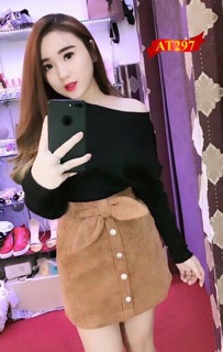 ÁO LỆCH VAI TAY DÀI TRƠN