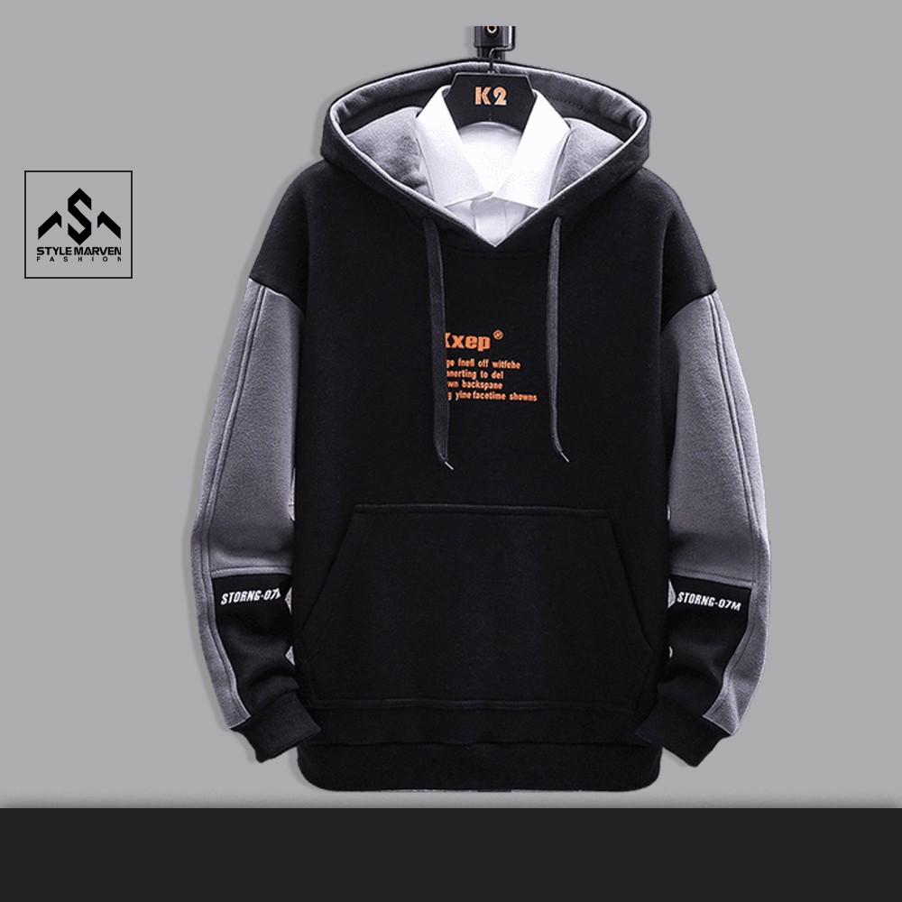 Áo hoodie nỉ nam có mũ thiết kế túi lớn in chữ KXEP cá tính thời trang STYLE MARVEN - AO TOP NAM 90000190