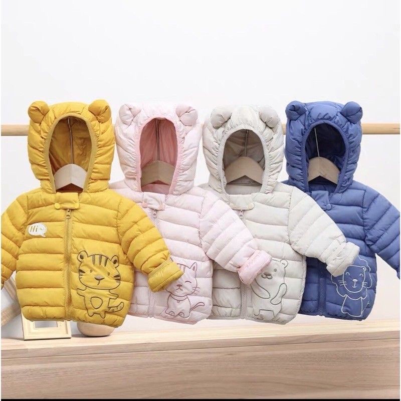 ÁO PHAO HÌNH THÊU CUTE CHO BÉ ( Áo phao cho bé )