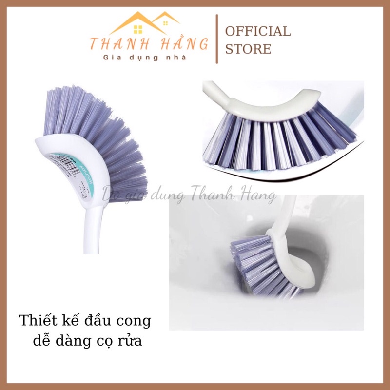 Cọ bồn cầu toilet, nhà vệ sinh 2 đầu 1 đầu tiện dụng chất lượng freeship