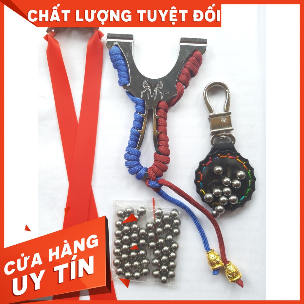 Ná cao su Nhện chạc 7.5 tặng kèm dây ná + túi bi sắt 7mm (Tổng 1 ná 1 dây + túi bi sắt 7mm)