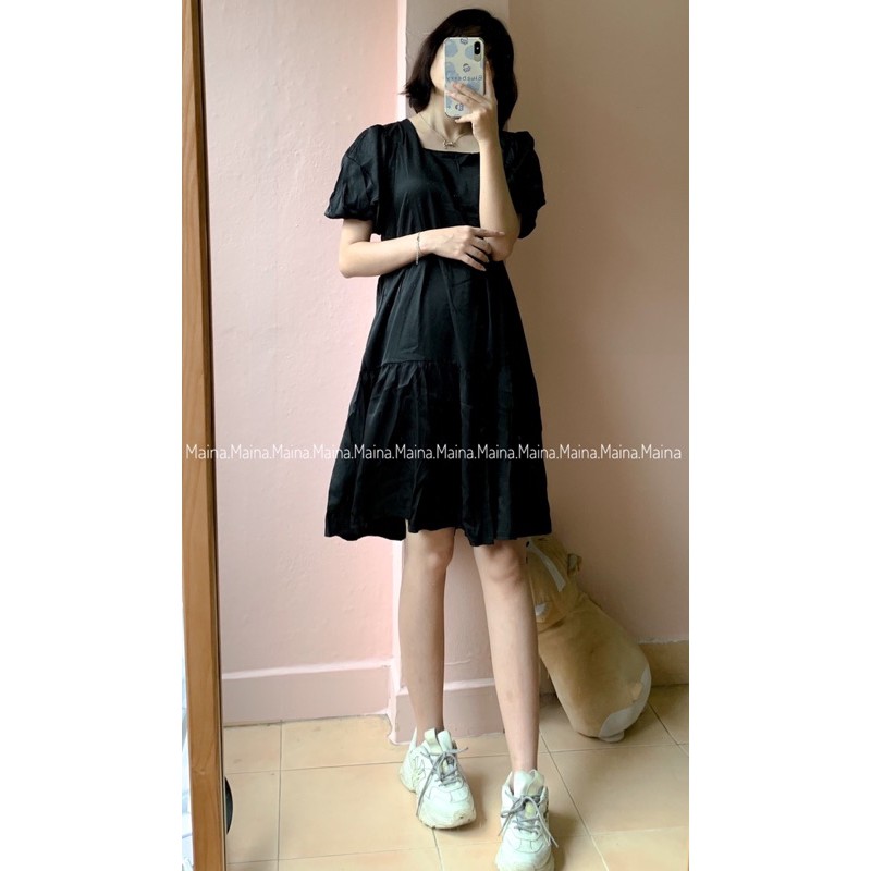 Váy babydoll lụa hàng 2 lớp, váy đi biển, dã ngoại form rộng