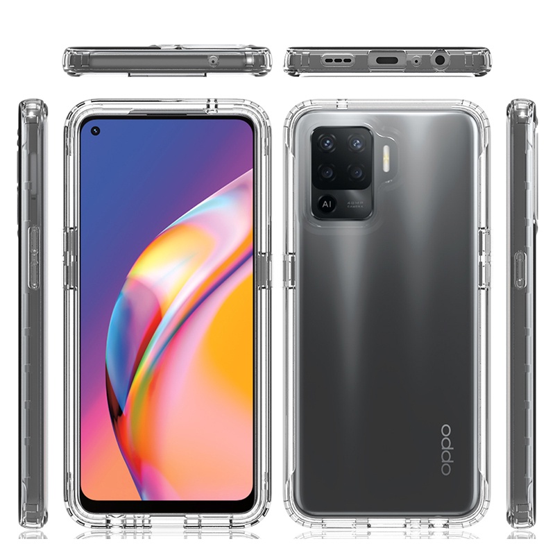 Ốp Điện Thoại Trong Suốt Chống Sốc Màu Gradient Cho OPPO Reno 5 Lite / 6 Lite / 7 Lite / 4 Lite / 8 Lite 5G