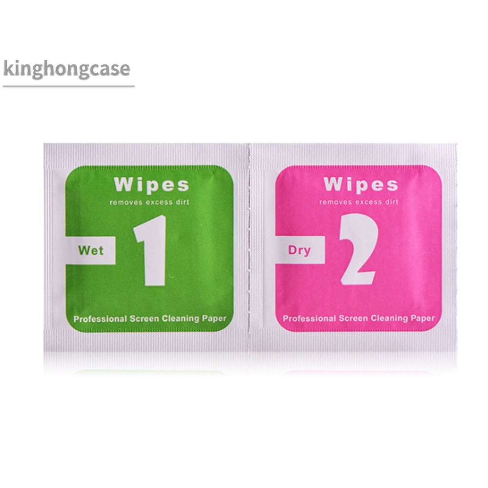 Khăn lau cồn khô và ướt sử dụng 2 bước vệ sinh màn hình điện thoại/máy tính bảng/kính cường lực chống bụi bẩn tiện dụng