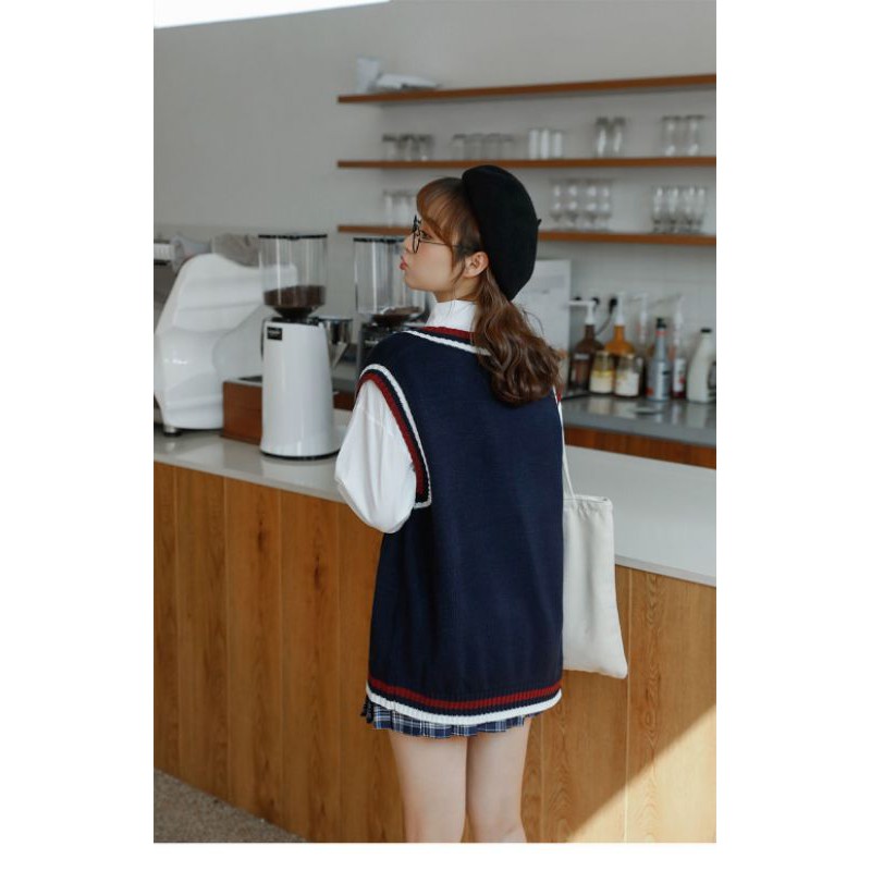 Áo len gile đồng phục nữ sinh Hàn quốc