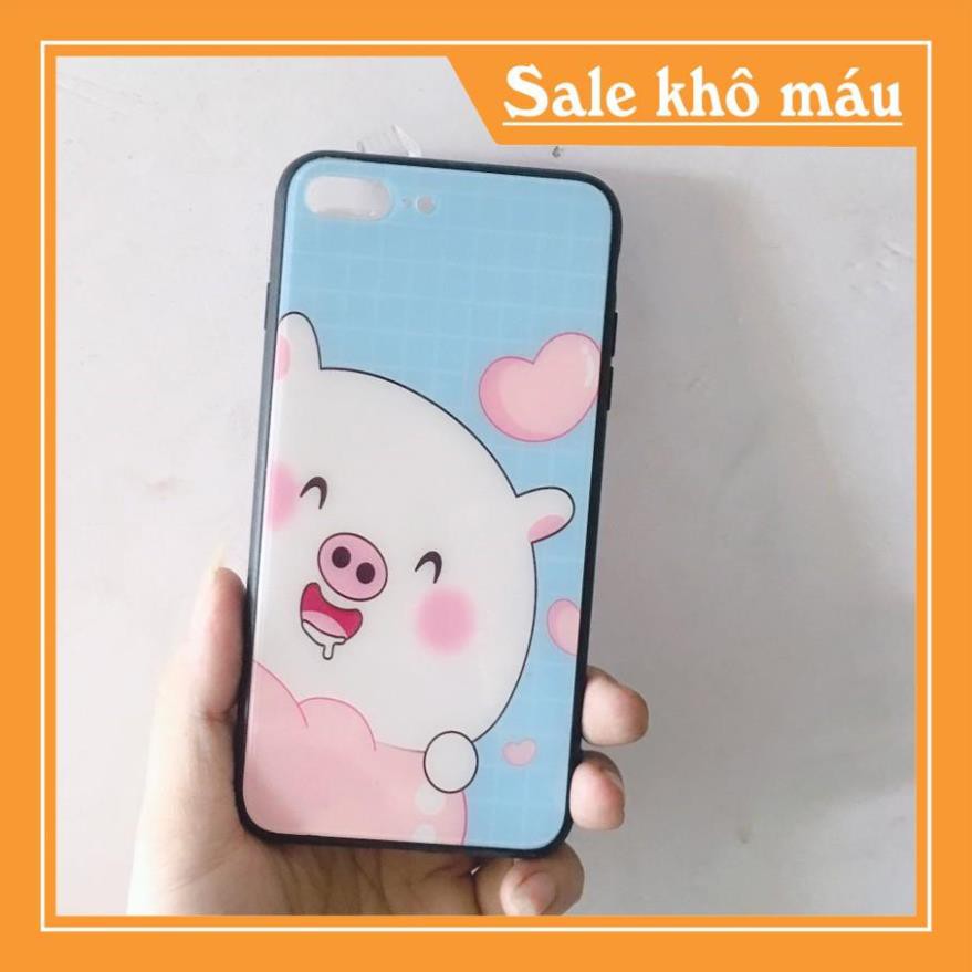 [FSHIP] [Freeship toàn quốc từ 50k] IPHONE 7+/8+ ỐP MẶT LƯNG KÍNH HÌNH HEO SIÊU DỄ THƯƠNG -rẻ