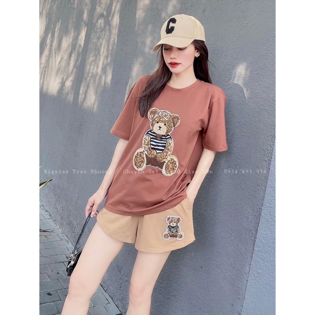 ⚡ Áo thun cotton, quần da cá mềm mát - Hình thêu logo sắc nét xịn sò Quảng Châu