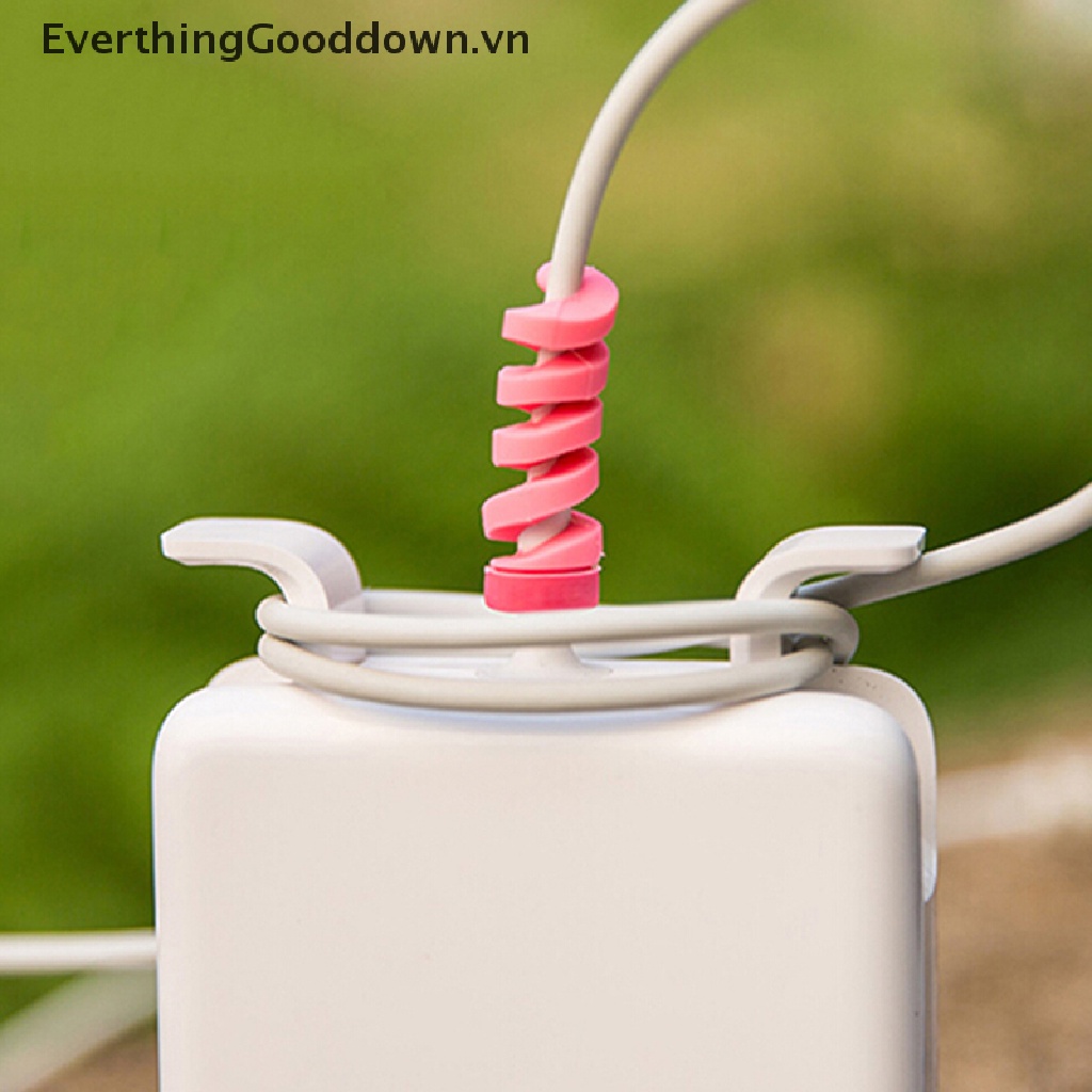 Everthinggooddown Set 4 Dây Lò Xo Quấn Bảo Vệ Cáp Dữ Liệu Sự Bảo Vệ