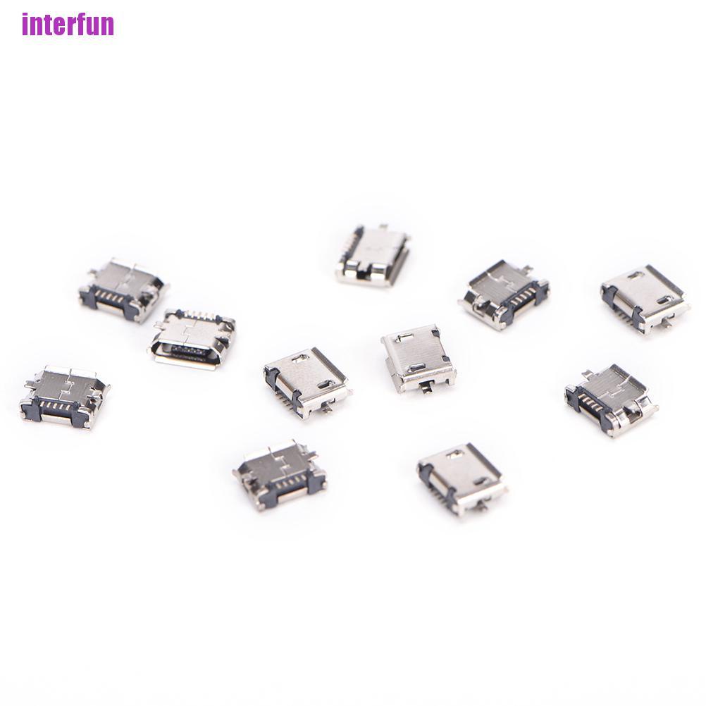 Set 10 Đầu Nối Cổng Micro Usb 5pin B Type 5 Pin Tiện Dụng