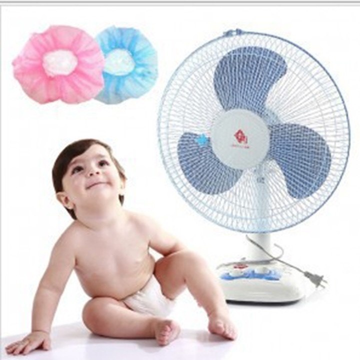 Lưới bọc quạt an toàn siêu tiện dụng có dây rút