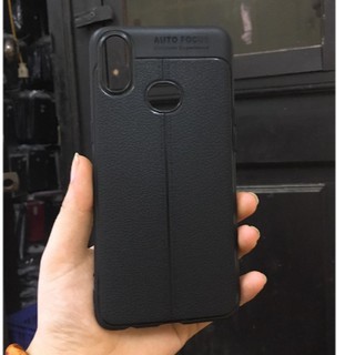 Ốp lưng Samsung Galaxy A10S vân da Auto Focus ( Đen )