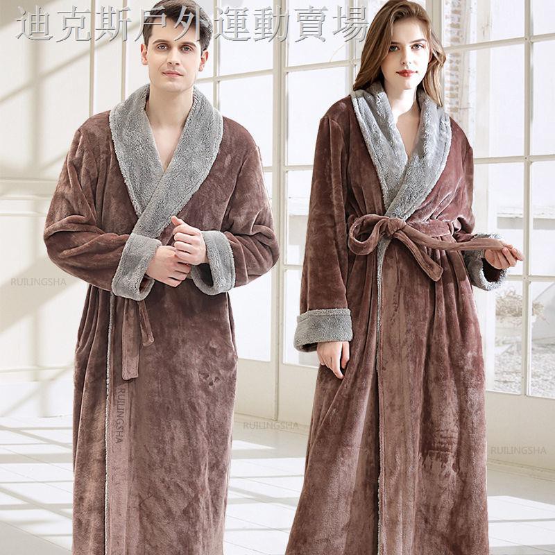 Áo Choàng Tắm Dáng Dài Vải Flannel Lông Cừu San Hô Thời Trang Mùa Đông Cho Nữ