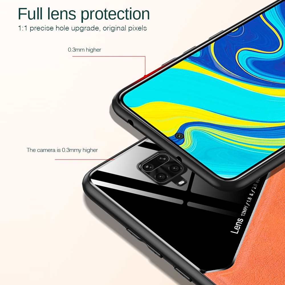 Ốp điện thoại kết cấu da sang trọng chống sốc cho Xiaomi Mi Poco X3 NFC Redmi 9 9A 9C NFC Note 9 Pro Max 9S 8 7 Pro