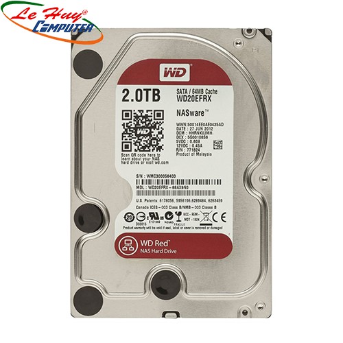 Ổ cứng HDD Western Red 2Tb SATA3 5400rpm hàng chính hãng