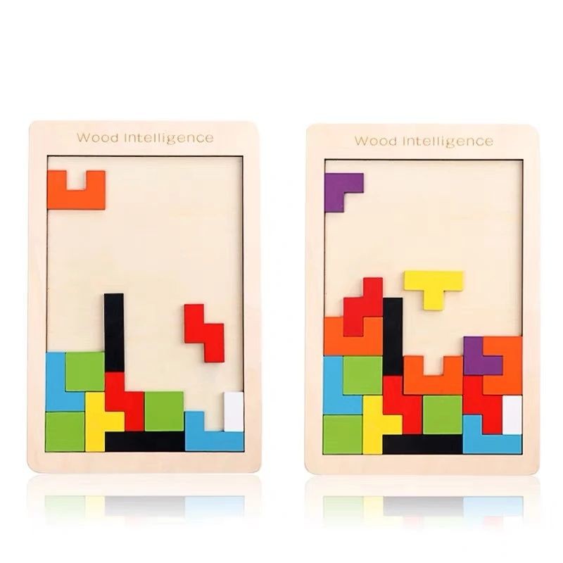 Đồ chơi xếp hình thông minh Tetris size đại - xếp gạch bằng gỗ cho bé